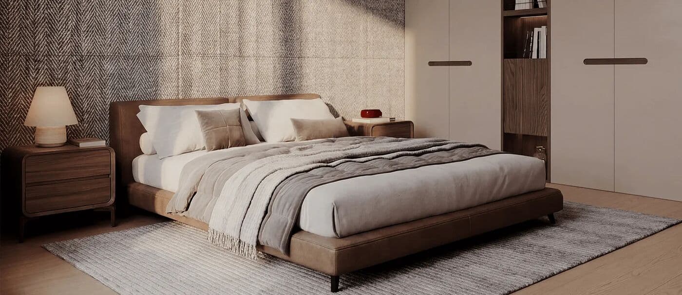 Modern bedroom suite at Reportage Towers